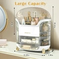 thumbnail image 5 of Wdmiya White Makeup Organizer and Storage, Waterproof& Dustproof Cosmetic Organizer Box with Lid, Large Capacity Vanity Storage, Makeup Display Boxes for Bathroom Countertop, Bedroom, Dresser, 5 of 7