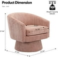 thumbnail image 2 of Twister.CK Swivel Barrel Chair, Modern 360° Rotation Single Sofa Lounge Armchair Accent Chair, for Living Room Bedroom Office, Pink, 2 of 8