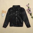thumbnail image 2 of QWIED Boys Shirts Kids Carnival Sparkly Sequins Dance Long Sleeve Button Down Shirt for Jazz Dance Performance Size 3-4, 2 of 7