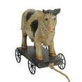 thumbnail image 2 of Northlight 10.25" Black and White Wood Textured Cow on Cart Outdoor Garden Statue, 2 of 3