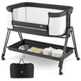 thumbnail image 2 of Costway  Baby Bedside Sleeper Bassinet with  Wheels & Storage Tray Folding Adjustable Crib, 2 of 10