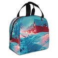 thumbnail image 2 of Fotbe Aurora Borealis Village Bolsa Térmica con Estampado y Forro de Aluminio Grueso Bolsa de Almuerzo con Bolsillo Frontal para Hombres y Mujeres, Ideal para Trabajo, Escuela, 2 of 8