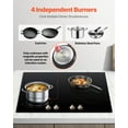thumbnail image 2 of KFFKFF Induction Stove, 6600W Electric Kitchen Burner, Quadruple Knob Control Cooktop, Integrated Induction Stove with a Dozen Heat Settings, Glass Top, Automatic Power Off, 2 of 9