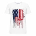 thumbnail image 5 of MEICHEN 4th of July Tshirts for Women Short Sleeve American Flag Print Shirts Crewneck USA Flag Patriotic Casual Tops, 5 of 5