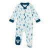 Burt's Bees Baby Baby Boy Sleep and Play PJs, 100% Organic Cotton One-Piece Romper Jumpsuit Zip Front Pajamas
