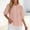 Linen Top-Pink, variant on Babydoll Tops for Women White Ruffle Trim Button V Neck Short Sleeve Summer Tops Pleated Peplum Cute Tunic Blouse