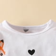 thumbnail image 4 of Mercatoo Toddler Girl Valentines Day Outfit Little Girls Valentine Dress Ribbed Shirts Heart Print Skirts with Headband, 4 of 5