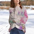 thumbnail image 2 of Bovemsi Womens Sweaters Art Print Casual Pullover Sweater Knitted For Women Fashion Long Sleeve Blouse Winter Warm Layer Top Cute Sweaters, 2 of 4