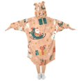 thumbnail image 2 of FORMRS Wearable Blanket Hoodie with Sleeves for Kids Cozy Flannel Sweatshirt, Christmas Santa, 2 of 7