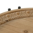thumbnail image 3 of Benjara 24" Side Table- Modern- Round Tabletop- Carved Wood- Iron Frame- Brown, 3 of 5
