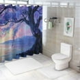 thumbnail image 6 of JEUXUS Tree Big Purple Impressionism Canvas Natural Landscape Pictures Shower Curtain for Bathroom Multiple Sizes White, 6 of 6