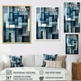 thumbnail image 5 of Designart "Abstract Shapes With Indigo Illusion II" Abstract Shapes Picture Framed Wall Art Living Room, 5 of 5