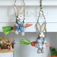 thumbnail image 5 of Easter Straw Bunny Figurine, Straw Rabbit on Carrot Swing, B, 5 of 5