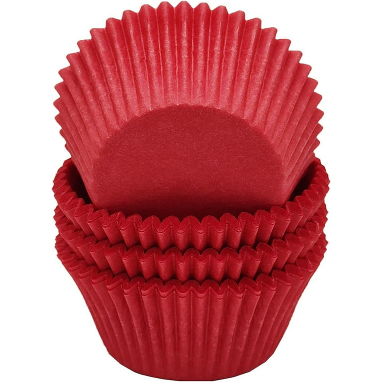 Baking Paper Liners - Muffin Cup Size - Red Foil