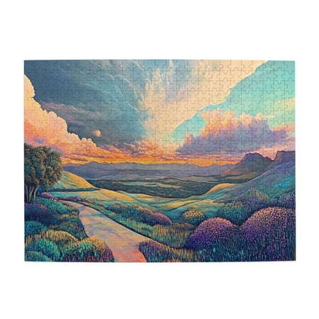 500 PCS The Small Path Of Spring - 500 Piece Funny Jigsaw Puzzles Natural Landscape Puzzle Wooden Puzzle Puzzles Suitable For Entertaining With Family During Holidays Brain Challenge