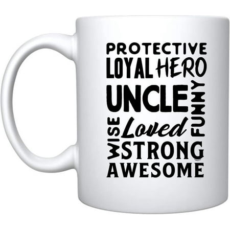 

Uncle Wolds Cloud Protective Loyal Hero Wise Loved Strong Gentle Hardworking Ceramic Coffee Mug Funny Shark Father s Day Birthday Gifts For New Dad Daddy (White)