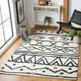 thumbnail image 2 of SAFAVIEH Metro Jarred Diamond Area Rug, Black/Ivory, 6' x 6' Square, 2 of 8