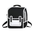 thumbnail image 1 of For Creative Women 2D Drawing Backpack Cartoon School Bag Comic Bookbag for Teenager Girls, 1 of 5