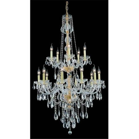 

7915G33G-RC 33 Dia. x 52 H in. Verona Collection Large Hanging Fixture - Gold Finish Royal Cut