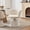 Beige + Chenille + Foam+1, variant on ENTU Adjustable Height 360 Swivel Bar Stool Chenille Upholstered Round Vanity Chair Cream Beige