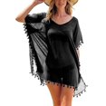 thumbnail image 2 of HAJWOH Womens Chiffon Bikini Cover Up Summer Chiffon Tassel Beach Bathing Suit Swimwear Bikini Dress Loose Casual Coverup, 2 of 4