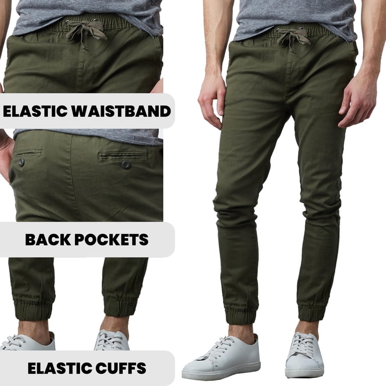 twill jogger joggers with side pockets