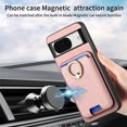 thumbnail image 4 of Allytech Google Pixel 8a Case, Detachable Magnetic Wallet Case with Card Holder & Ring Stand, Support Car Mount, Premium PU Leather Shockproof Durable Protective Slim Case Cover - Pink, 4 of 11