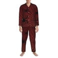 thumbnail image 3 of Fotbe Spiders On A Web Pijama de Hombre con Estampado de Manga Larga, Conjunto de 2 Piezas, Ropa de Dormir Suave y Cómoda con Bolsillos-Small, 3 of 7
