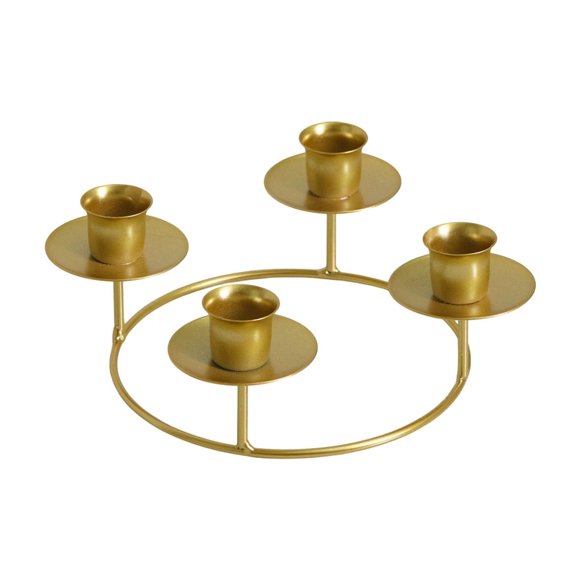 Advent Wreath Candle Holder, Christmas Candle Rings for Tapered Candles, Advent Wreath 4 Candle Holder for Christmas Festival Home Party Church Decor