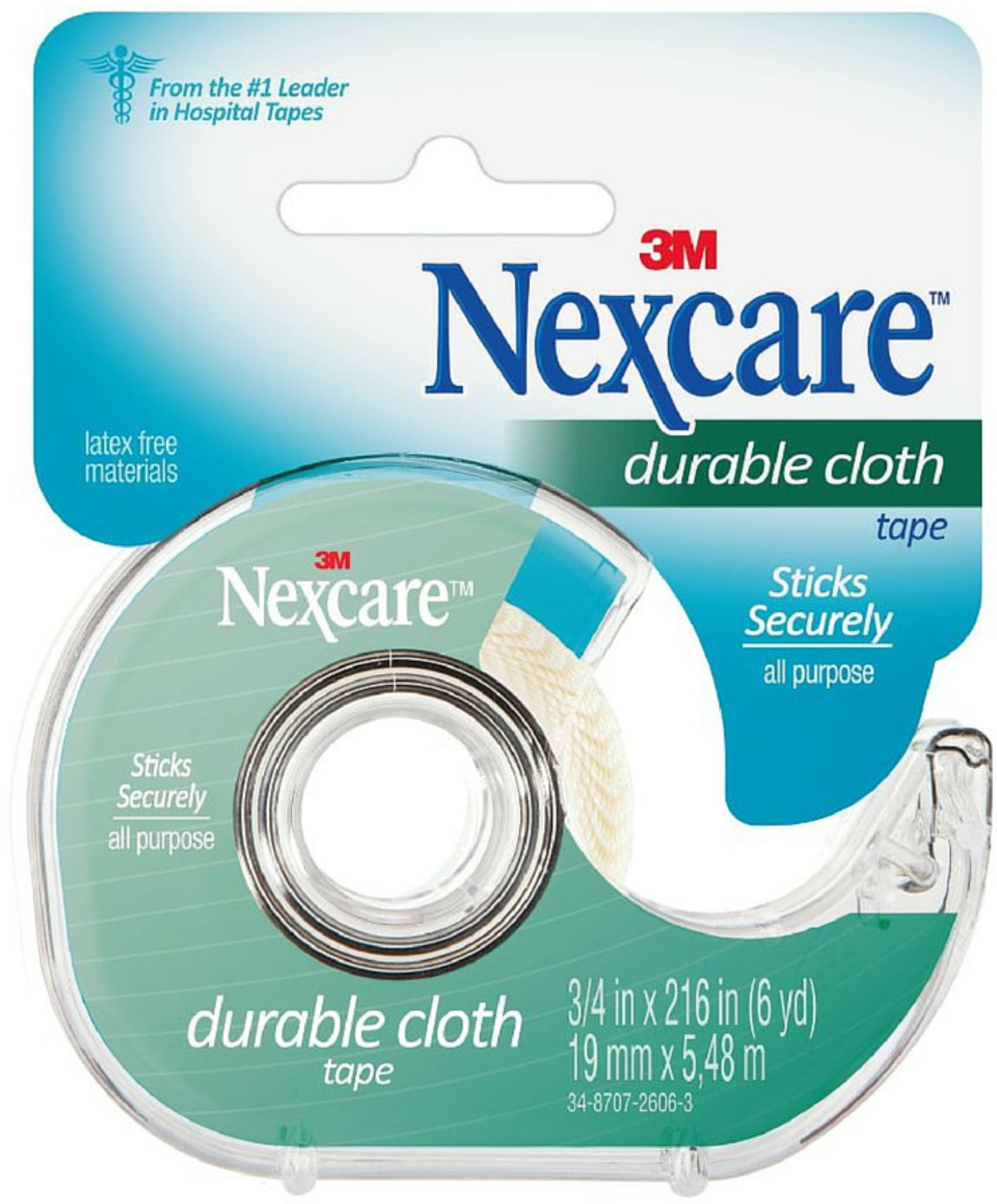 Nexcare Durable Cloth Tape 3/4 Inch X 6 Yards, 1 ea (Pack of 2