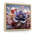 thumbnail image 2 of Designart "Whispering Floral Abstraction" Violets Floater Framed Wall Art Living Room, 2 of 5