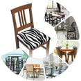 thumbnail image 6 of Seat Covers for Dining Room Chairsset of Set of 4, Black White Zebra Stripe Stretch Chair Seat Covers Cushion Slipcovers for Kitchen Office, 6 of 6
