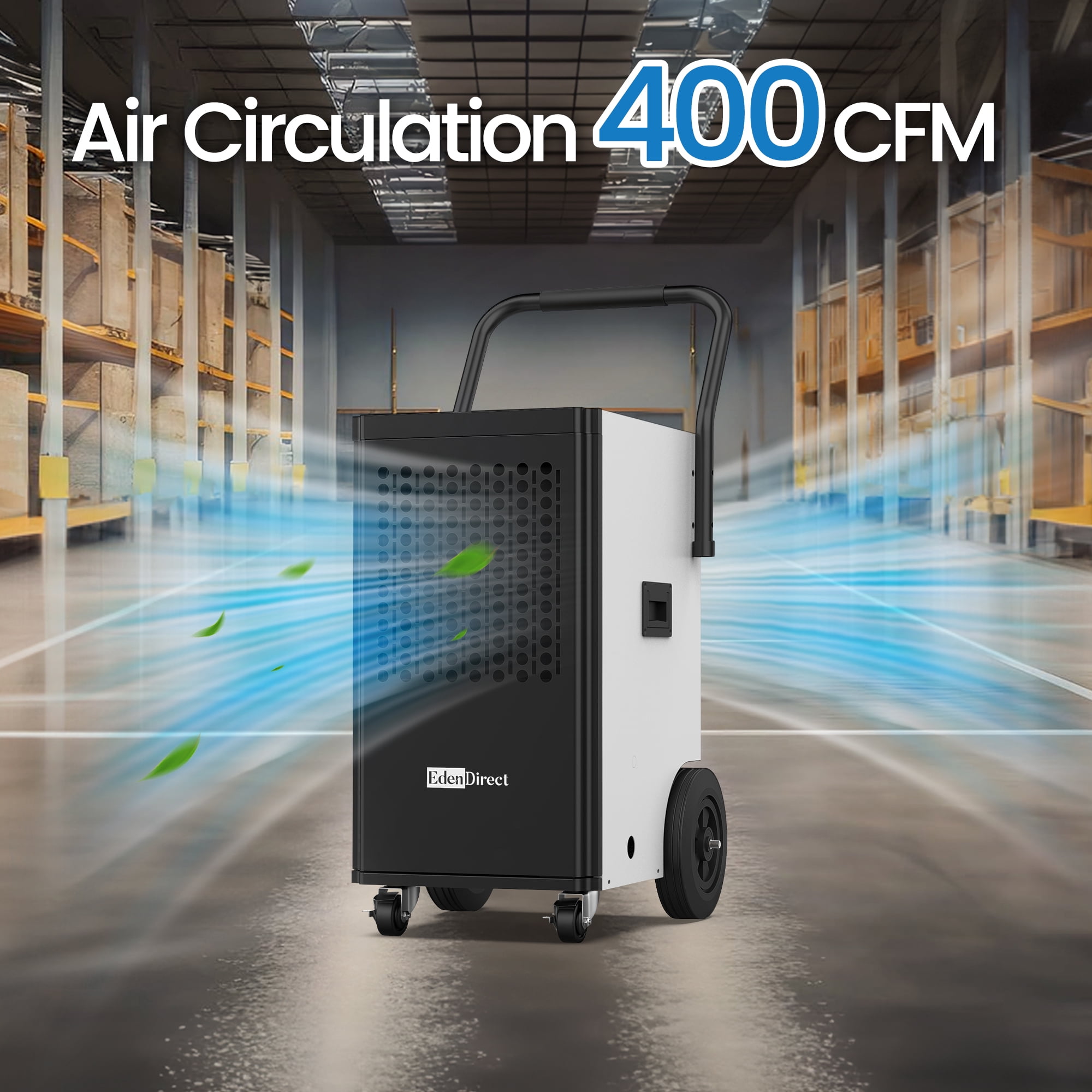 150 pt. 6,000 sq. ft. Buckless Industrial Dehumidifier  with Drain Hose and Pump for Basement in White