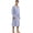 Blue White Stripe, variant on Mens Robe Lightweight Long Sleeve Bathrobe, Striped Soft Kimono Knee Length Sleepwear