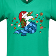 thumbnail image 4 of Inktastic Cute Christmas Unicorn with Cookies Women's V-Neck T-Shirt, 4 of 5