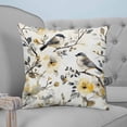 thumbnail image 4 of Pillow Covers 18x18 Set of 2, Yellow Grey Botanical Throw Pillow Covers Decorative Couch Cushion Cover, Spring Floral Summer Birds Vintage Microfiber Soft Square Pillowcases for Bedroom Sofa, 4 of 7