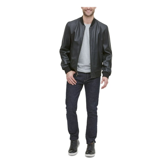 COLE HAAN Mens Black Zip Up Jacket M