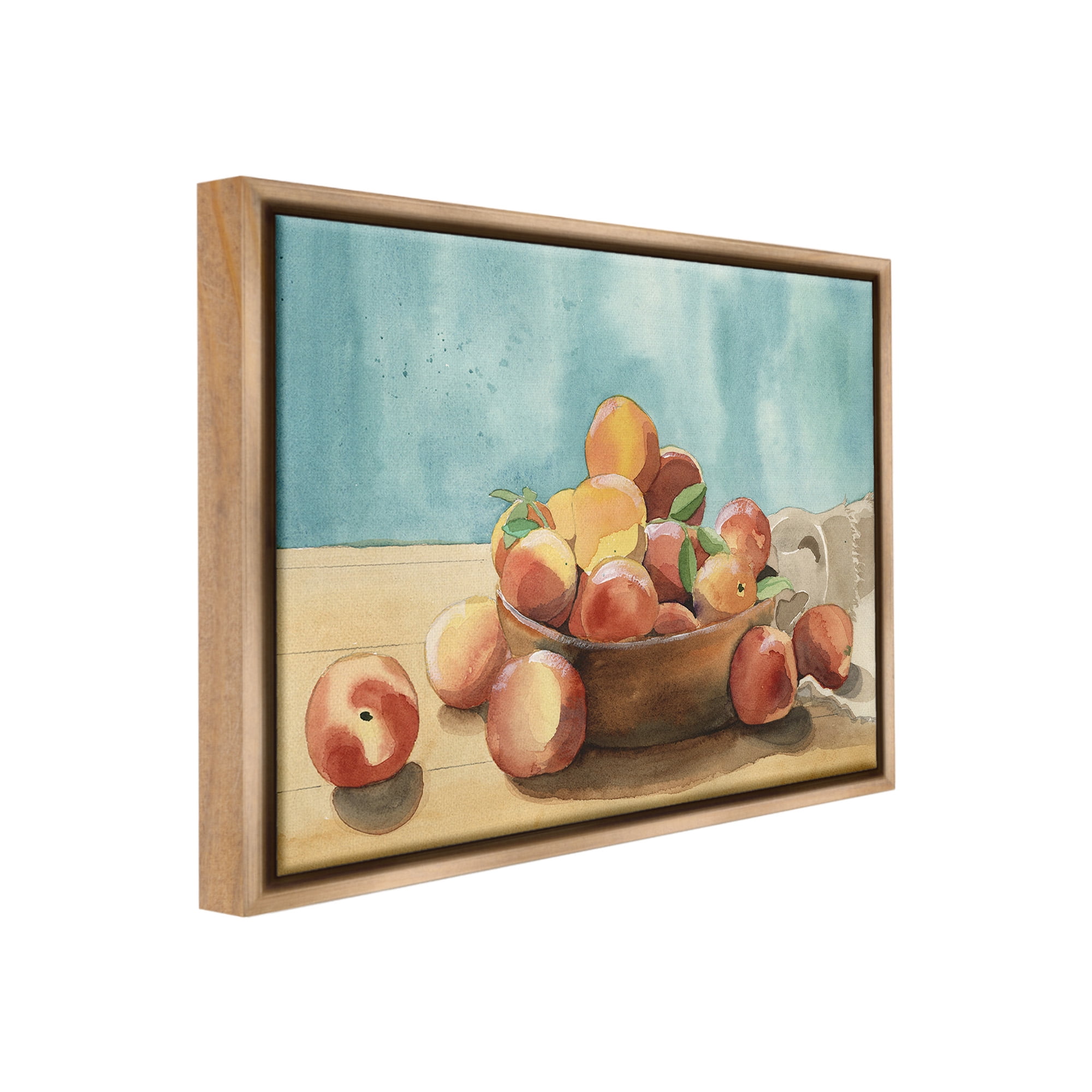 Stupell Industries Traditional Apple Painting Food & Beverage Painting Brown Floater Framed Canvas Art Print Wall Art, 31 x 25