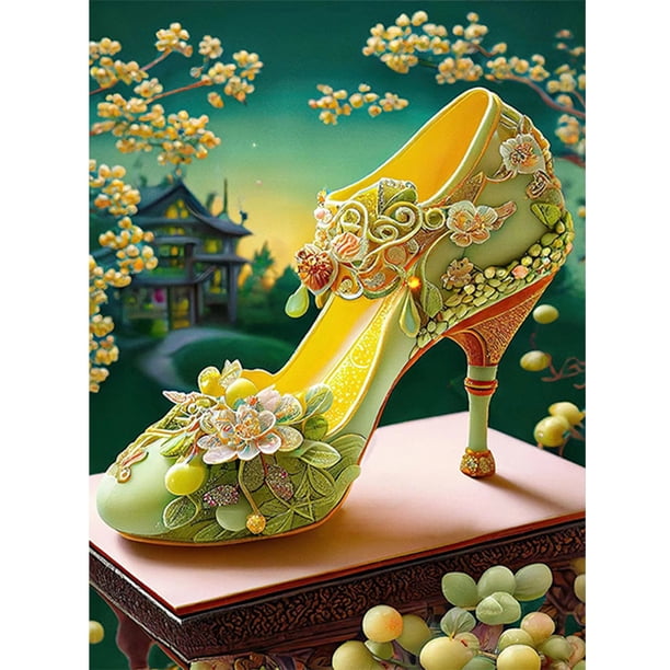 Pintura de diamante 5D DIY Taladro redondo completo Kit de tacones altos Arte Decoración del hogar (sz3365) Hugtrwg Para estrenar