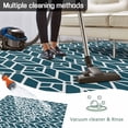 thumbnail image 5 of Geometric Outdoor Rug for Patio/Deck/Porch, Non-Slip Large Area Rug 4 x 6 Ft, Modern Abstract Lines Texture Teal Indoor Outdoor Rugs Washable Area Rugs, Reversible Camping Rug Carpet Runner, 5 of 8