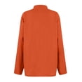 thumbnail image 4 of Linen Shirts for Women 2026 Long Sleeve Spring Summer Plus Size Gauze Button Down Tops Casual Loose Breathable Daily T Shirt Orange 3XL, 4 of 5