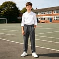 thumbnail image 5 of ITSAME Boys School Uniform Pants Flat Front Elastic Waist Straight Leg Kids Dress Pants with Pockets Dark Gray Size 11, 5 of 9