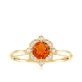 thumbnail image 4 of Rosec Jewels Fire Opal Vintage Inspired Ring with Diamond Accent (AAA Quality), 18K Yellow Gold, US 6.50, 4 of 9