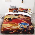 thumbnail image 5 of Funda nórdica 3D exquisita caricatura Sonic papel tapiz Anime impresión digital juego de cama edredón cama suave niños jóvenes regalo, 5 of 5