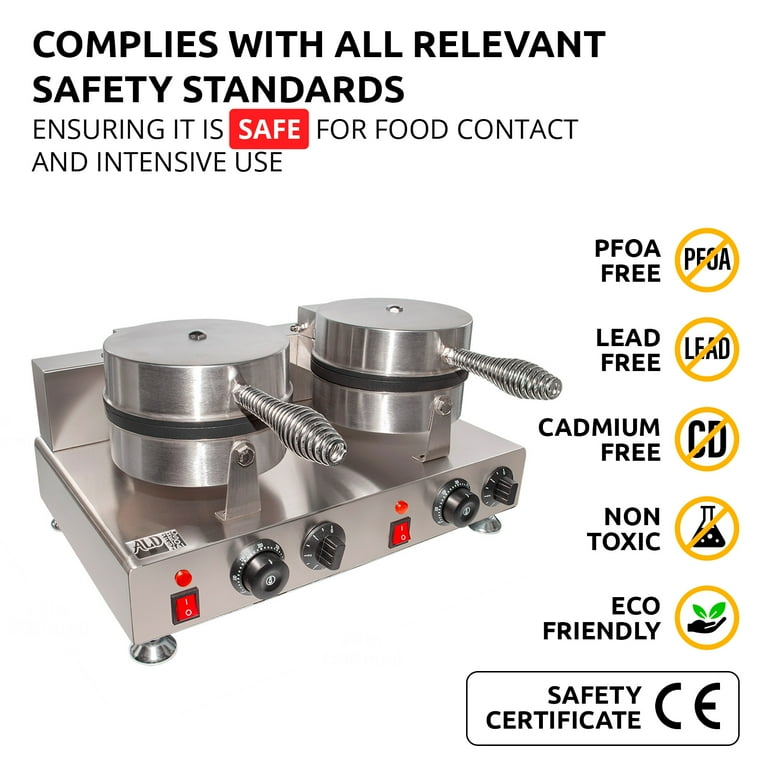 ALDKitchen Belgian Waffle Maker - Rotating, 110V, Commercial Grade With Manual Controls