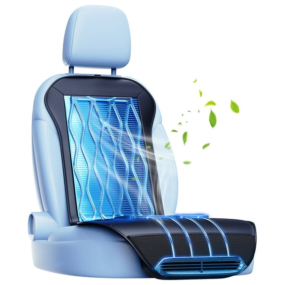 Cooling Car Seat Cover, Comfortable Cooling Car Seat Cushion with 3 Adjustable Temps, 12V-24V Cooled Seat Cover, Ventilated Car Seat Cover for Car SUV Truck Universal Fit,Easy to Install(Front Seat)
