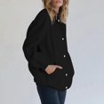 thumbnail image 7 of Mohiass Button Up Y2K Hoodies for Women Casual Oversized Hooded Sweatshirt Long Sleeve Trendy Athletic Jackets with Pockets Black XL, 7 of 7
