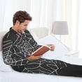 thumbnail image 6 of Salouo A Web With A Spider Print Button-Front Long Sleeve Pajama Set for Men, Soft 2Pjs Men's Long Sleeve Sleepwear-XX-Large, 6 of 7
