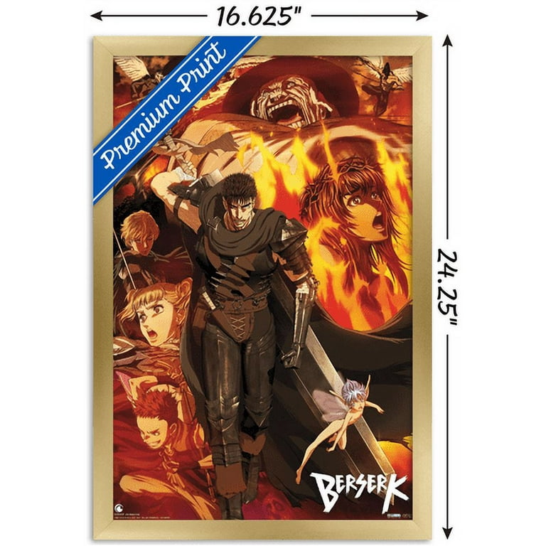 Berserk - Group Wall Poster, 14.725 x 22.375, Framed