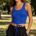 thumbnail image 5 of PBFRDSJ Gothic Crop Tank Tops for Women Y2k Lace Up Grommet Grunge Clothes Sleeveless Scoop Neck Slim Fit Going Out Shirts, 5 of 6